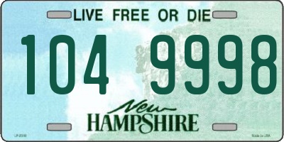 NH license plate 1049998