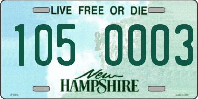 NH license plate 1050003