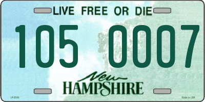 NH license plate 1050007
