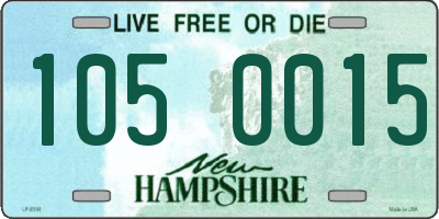 NH license plate 1050015