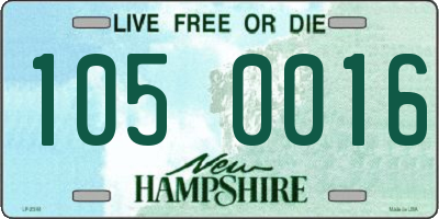 NH license plate 1050016