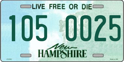 NH license plate 1050025