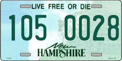 NH license plate 1050028