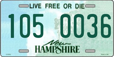 NH license plate 1050036