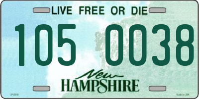 NH license plate 1050038