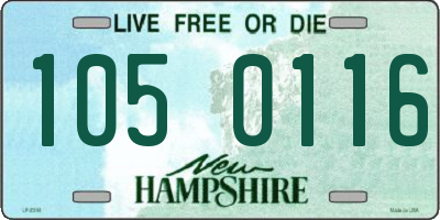 NH license plate 1050116