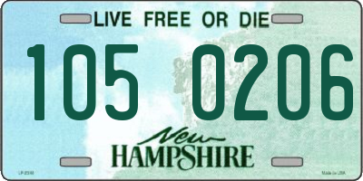 NH license plate 1050206