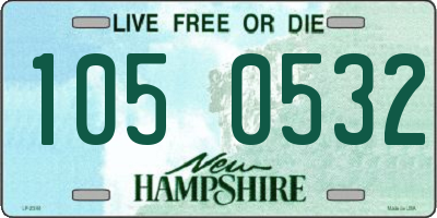 NH license plate 1050532