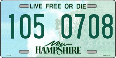 NH license plate 1050708