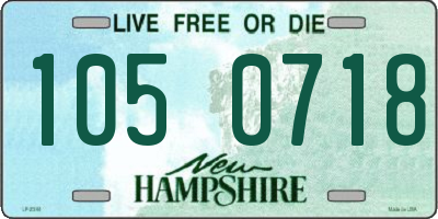 NH license plate 1050718