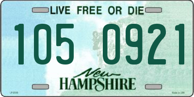 NH license plate 1050921
