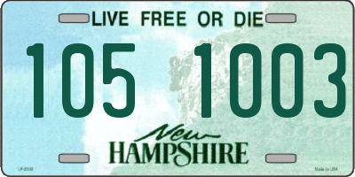 NH license plate 1051003