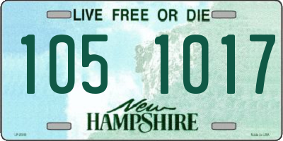 NH license plate 1051017
