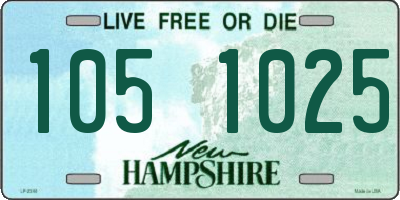 NH license plate 1051025