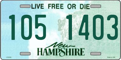NH license plate 1051403