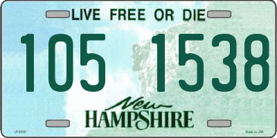 NH license plate 1051538