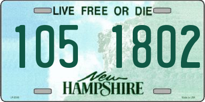 NH license plate 1051802
