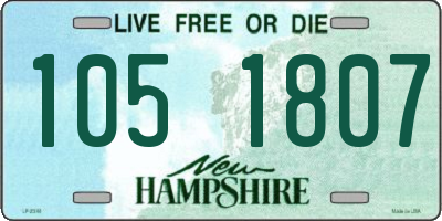 NH license plate 1051807