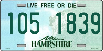 NH license plate 1051839