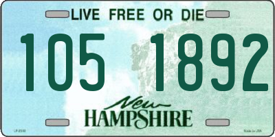 NH license plate 1051892