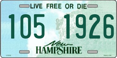NH license plate 1051926
