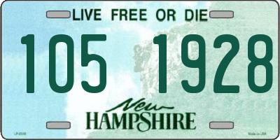 NH license plate 1051928