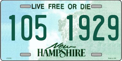 NH license plate 1051929