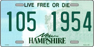 NH license plate 1051954