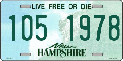 NH license plate 1051978
