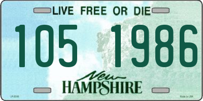 NH license plate 1051986