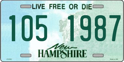 NH license plate 1051987