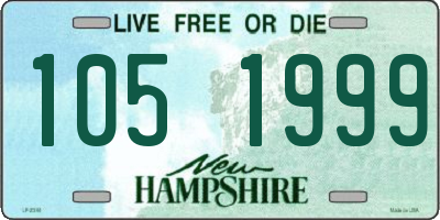NH license plate 1051999