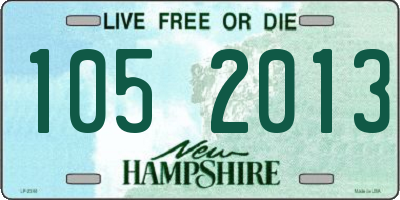 NH license plate 1052013