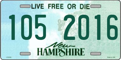 NH license plate 1052016