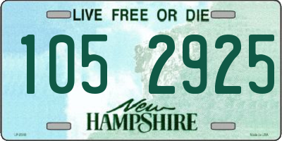 NH license plate 1052925