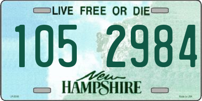 NH license plate 1052984