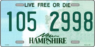 NH license plate 1052998