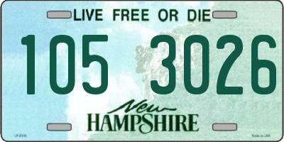 NH license plate 1053026