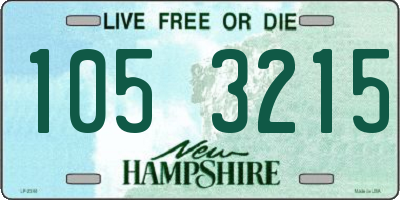 NH license plate 1053215