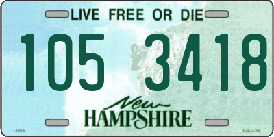 NH license plate 1053418