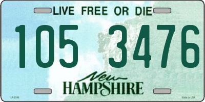 NH license plate 1053476