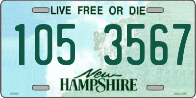 NH license plate 1053567