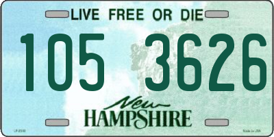 NH license plate 1053626