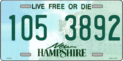 NH license plate 1053892
