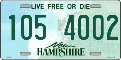NH license plate 1054002