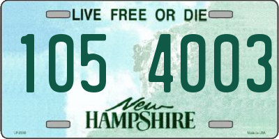 NH license plate 1054003
