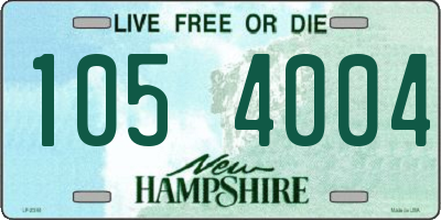NH license plate 1054004