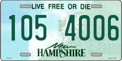 NH license plate 1054006