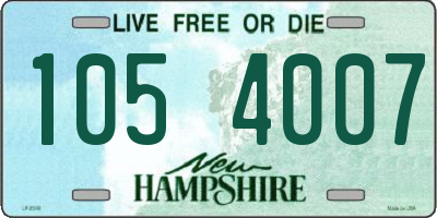 NH license plate 1054007