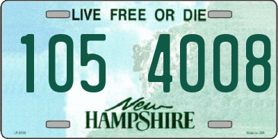NH license plate 1054008